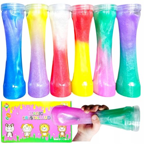  SLIME GLUT GLITTER SET 6 STÜCK GROßES schleimiges farbiges Kunststoff-Gürteletui