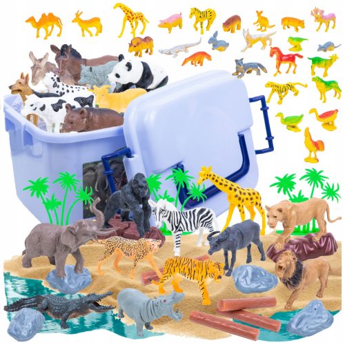  FIGUREN-SET GROSSE TIERE SAFARI WILD FARM XXL BOX 58-teilig WOOPIE
