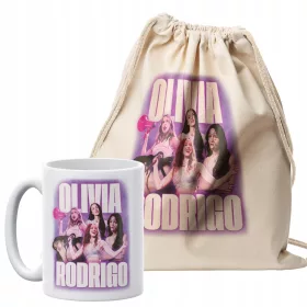  Set aus Baumwollrucksack + Tasse Olivia Rodrigo für Fans