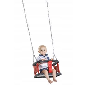    Gummi-Eimerschaukel - rot schwarz VERSTÄRKT, TÜV-zertifiziert