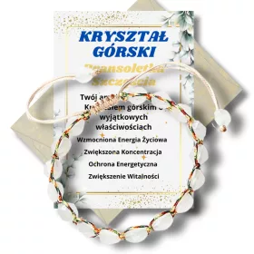  BERGKRISTALL, Glücksarmband, Naturstein, Makramee