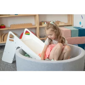  Holz-Rutschstuhl 2in1 KiddyMoon SC-002 weiß