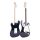 SUNBURST 4/4 SCHWARZE E-GITARRE FÜR ANFÄNGER, UM DAS SPIELEN ZU LERNEN