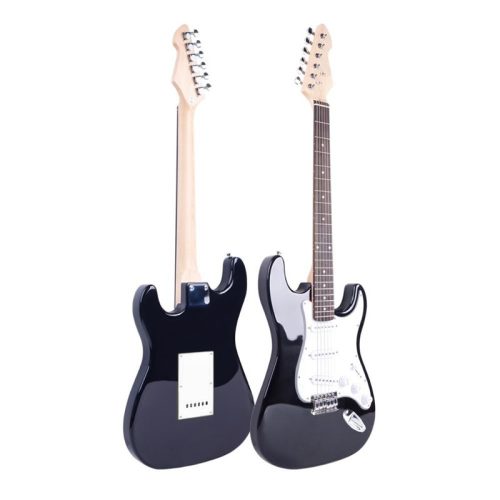 SUNBURST 4/4 SCHWARZE E-GITARRE FÜR ANFÄNGER, UM DAS SPIELEN ZU LERNEN