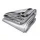 Robuste Silberne Abdeckplane 6x8m, 120g/m² mit Aluminium Ringen