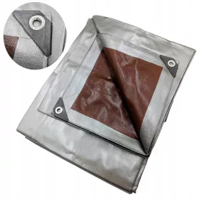   Extra Robuste Schutzplane für Anhänger 210g Silber-Braun Wasserdicht 4x5m