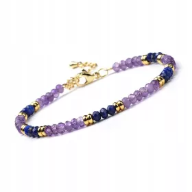  Amethyst Lapislazuli Steinarmband 3x4mm