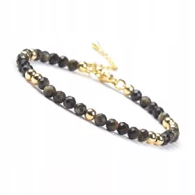  Gold-Obsidian-Stein-Armband 4 mm