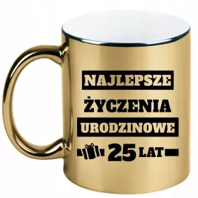    Goldbecher als Geschenk zum fünfundzwanzigsten Geburtstag, 25 Jahre + Name, 5