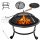  Gartenfeuerstelle mit Abdeckung Firenze 54 cm für Lagerfeuergrill Stahl schwarz
