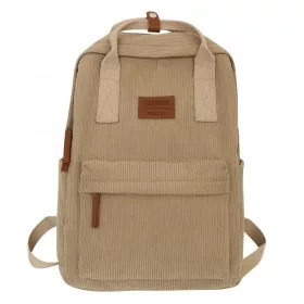   Schulrucksack aus Cord für Jugendliche, wasserabweisend und robust