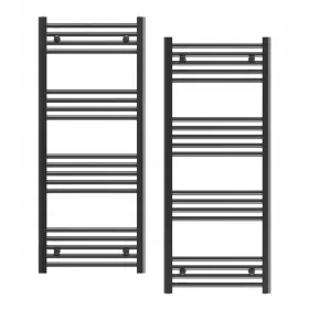    SCHWARZER BADEZIMMERHEIZKÖRPER HEIZKÖRPER 50x120 cm HEIZKÖRPEREINBAU 180° BRENO