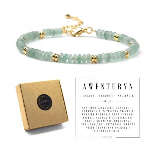  Damenarmband mit AVENTURYN, Natursteinen + Box