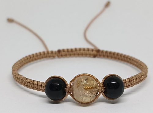  Citrin-Armband, schwarzer Turmalin, schützendes Amulett für Fülle, Mut und Harmonie