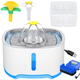  Springos Tränke mit Springbrunnen, Kunststoff, 2500 ml