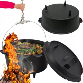    Hängetopf aus Gusseisen, ungarischer Jagdtopf, 9 l, für Lagerfeuergrill