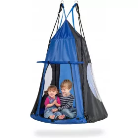  Schaukel + Zelt Storchennest bis 150kg BLAU XXL 110 cm