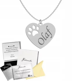    Silber Herz Halskette Hund Katze Pfote GRAVUR Silber 925 Kette Geschenk