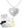  Silber Herz Halskette Hund Katze Pfote GRAVUR Silber 925 Kette Geschenk