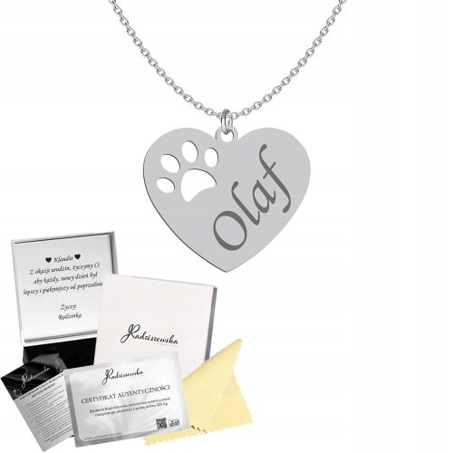  Silber Herz Halskette Hund Katze Pfote GRAVUR Silber 925 Kette Geschenk