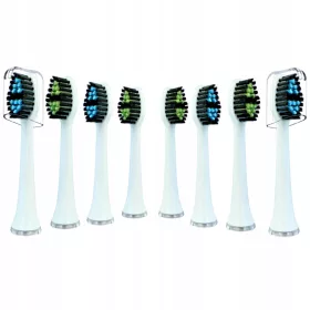    8x Köpfe für Seysso Carbon Basic White Daily, weiße Ersatzspitzen