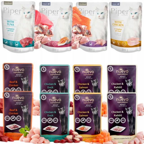  Nassfutterbeutel für Katzen 85 NUEVO + DOLINA NOTECI PIPER 100 MIX