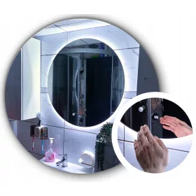    Runder LED-Spiegel 100 cm Sensorischer Bewegungsschalter Berührungslos Premium