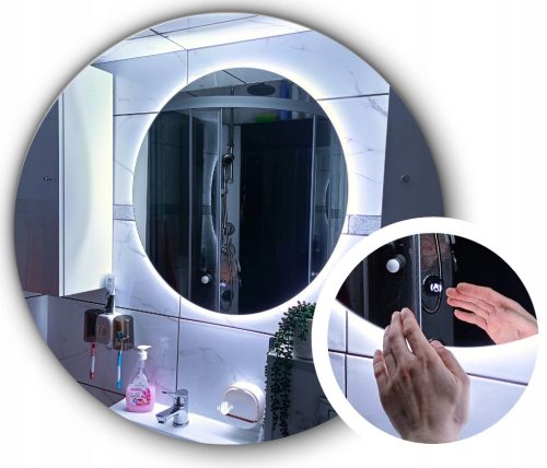  Runder LED-Spiegel 100 cm Sensorischer Bewegungsschalter Berührungslos Premium