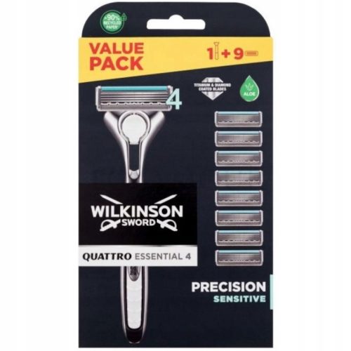  Wilkinson Quattro Essential 4 Precision Sensitive Patronenrasierer 9 Stk.