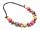  Zarte Holzperlen Halskette mit verstellbarer Länge ROSA Beige GRAU