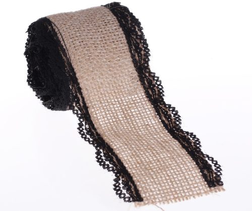  Jute mit Spitze. Natürliches und elegantes Juteband mit Spitze J5