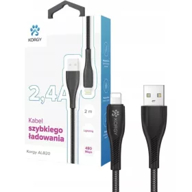  Korgy ALB20 USB-A – Lightning-Kabel 2 m Schwarz
