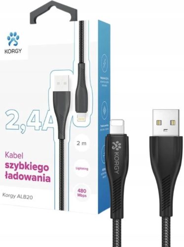  Korgy ALB20 USB-A – Lightning-Kabel 2 m Schwarz
