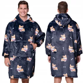    DECKEN-SWEATSHIRT Oversize 2in1 DECKEN-SWEATSHIRT XXL CORGI-Muster Geburtstagsgeschenk Weihnachten
