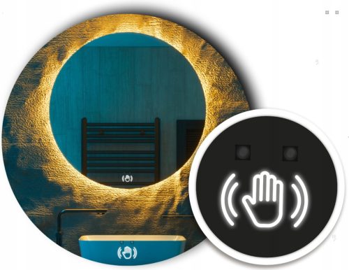  LED-SPIEGEL 95 cm RUND MIT SENSORSCHALTER BERÜHRUNGSLOS BEI BEWEGUNG