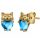  OHRRINGE AUS GOLD FÜR MÄDCHEN, HERZEN, KATZE, OHRSTECKER AUS SILBER 925