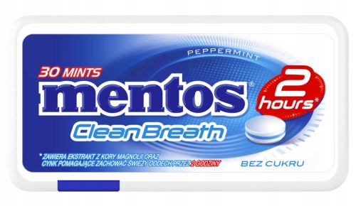 Mentos Clean Breath Minzdragees für Langzeitfrischen Atem 21g x 12 Stück