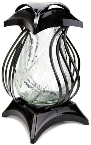  moderne Kerze FLORA schwarz, groß und stabil, Höhe 34 cm