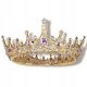  Tiara, Diadem, Königskrone aus Gold mit rosa Zirkonen