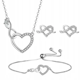 3-teiliges Damen-Accessoires-Set, S925-Silber, 5A-Zirkon
