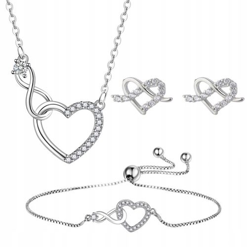 3-teiliges Damen-Accessoires-Set, S925-Silber, 5A-Zirkon