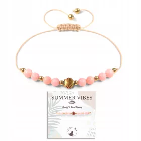  Damenarmband aus natürlicher Koralle mit Muschelmotiv