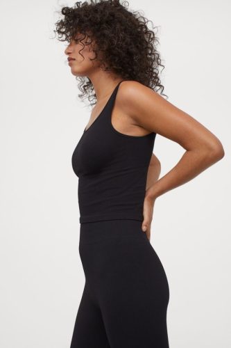  Schwarzes, schnell trocknendes, geripptes Sport-Trainingsoberteil von H & M