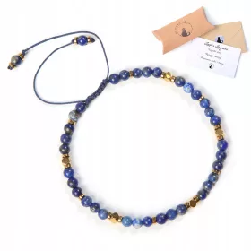  Damenarmband mit 4 mm Perlen aus LAPIS LAZULI Naturstein