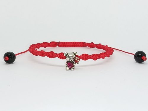  925 Silber Charm-Armband Hufeisenklee Traumfänger Teddybär Turmalin