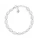  Silberarmband mit weißen Steinen, synthetischer Opal, 925er Silber