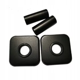    Mattschwarzes Abdeckset für Ventile – quadratische Rosetten und Hülsen