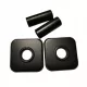  Mattschwarzes Abdeckset für Ventile – quadratische Rosetten und Hülsen
