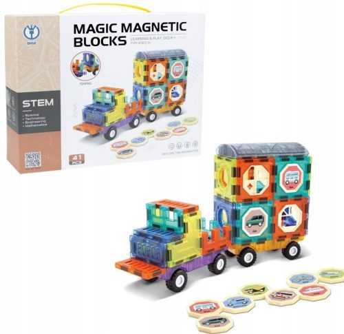  MAGNET-SET AUTOS BAUSTEINE AUTOS FÜR KINDER 41 Elemente