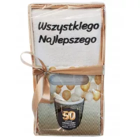  Geschenkset Handtuchbecher 50. Geburtstag